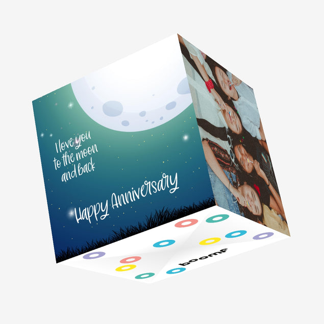 I Love You To The Moon And Back Anniversary Confetti-exploding Greetings Card