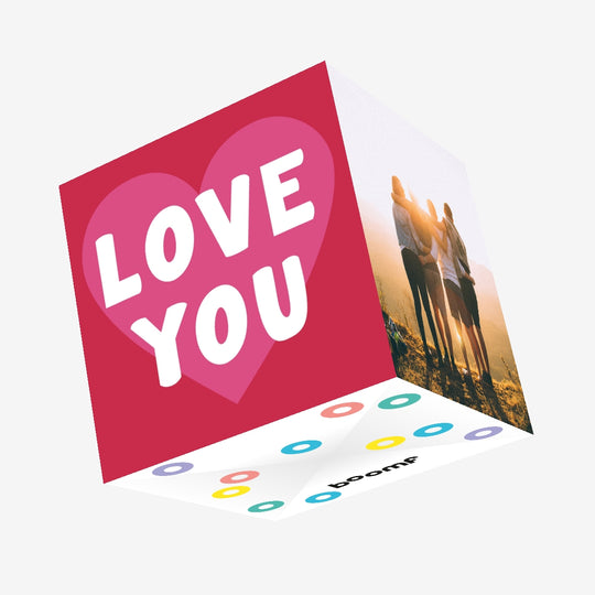 Love You Pink Heart Confetti-exploding Greetings Card