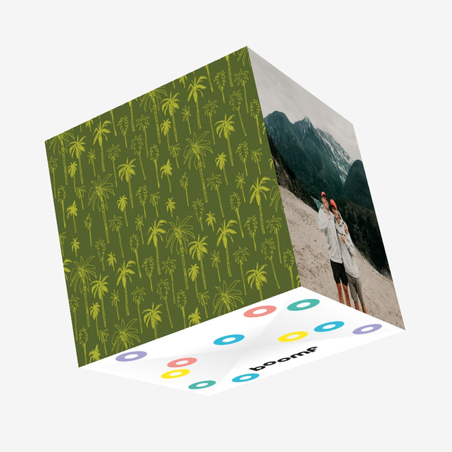 Green Palm Tree Confetti-exploding Greetings Card