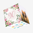 90th Birthday Pink Flowers Confetti-exploding Greetings Card