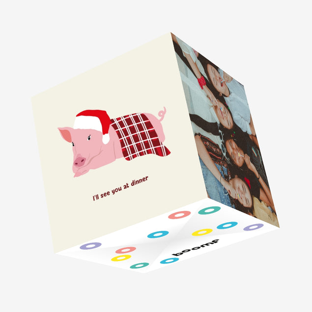 Pig In A Blanket Pun Christmas Confetti-exploding Greetings Card