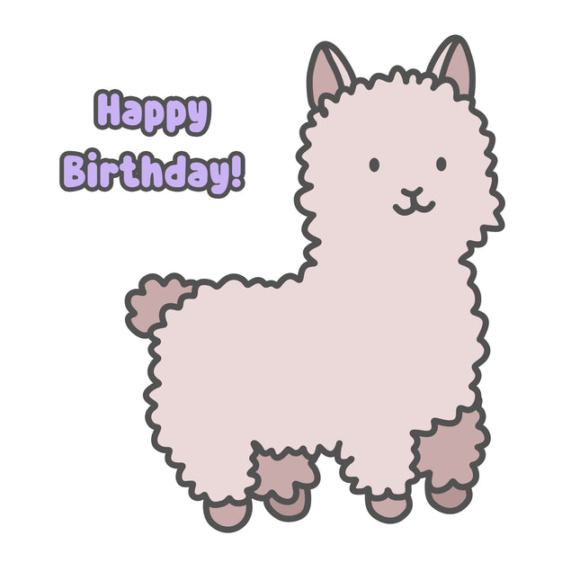 Cute Little Alpaca Happy Birthday Confetti-exploding Greetings Card