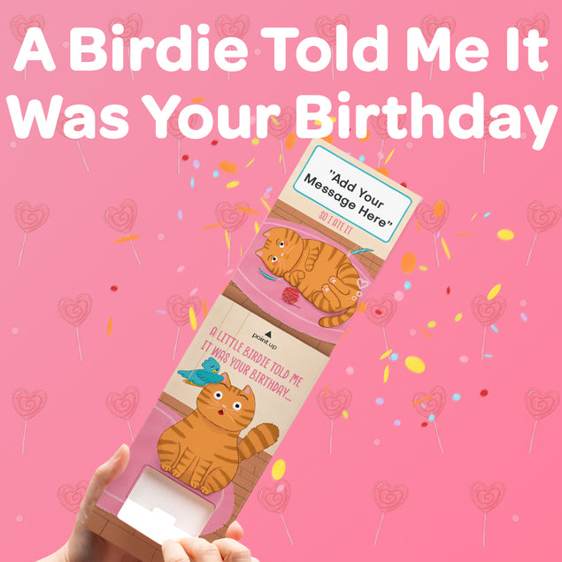 A Little Birdie Told Me It Was Your Birthday... Cannon Confetti Shooter Card