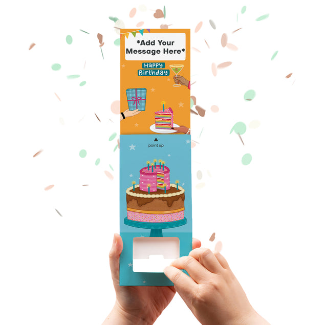 Birthday Cake Cannon Confetti Shooter Card