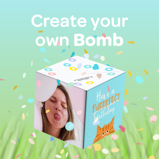 Boomf Bomb 3D Exploding Confetti Card 3D Cube Card
