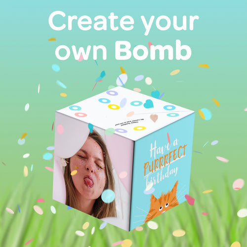 Boomf Bomb 3D Exploding Confetti Card 3D Cube Card