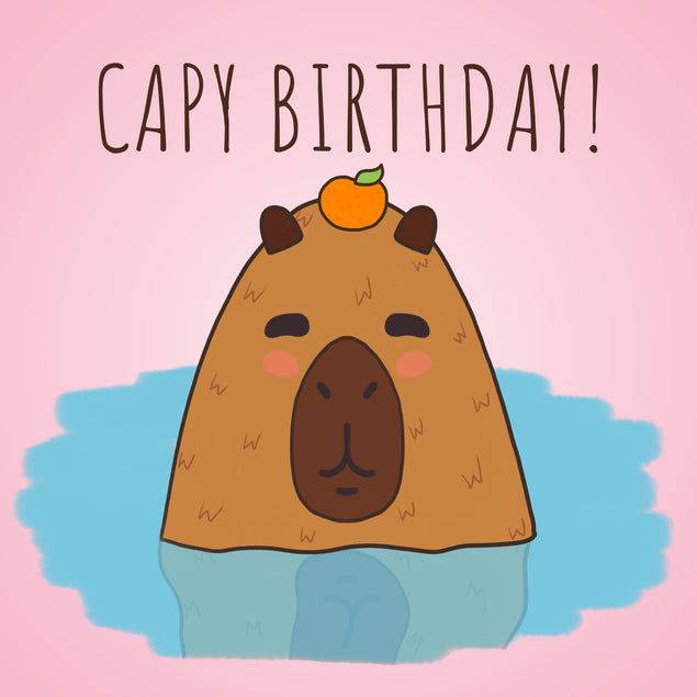 Capy Birthday! - Cute Capybara Card