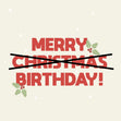 Merry Christmas Birthday Confetti-exploding Greetings Card