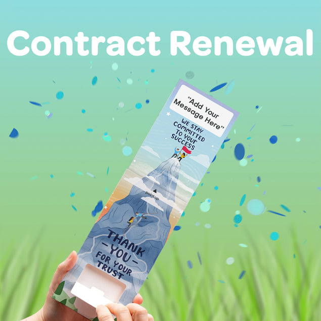 Contract Renewal Cannon Confetti Shooter Card