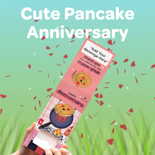 Cute Pancake Anniversary Cannon Confetti Shooter Card