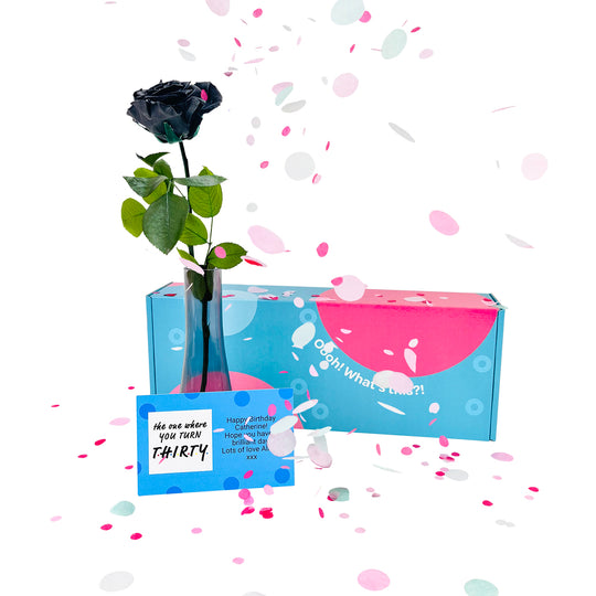 Confetti-Exploding Eternity Rose Box - Black