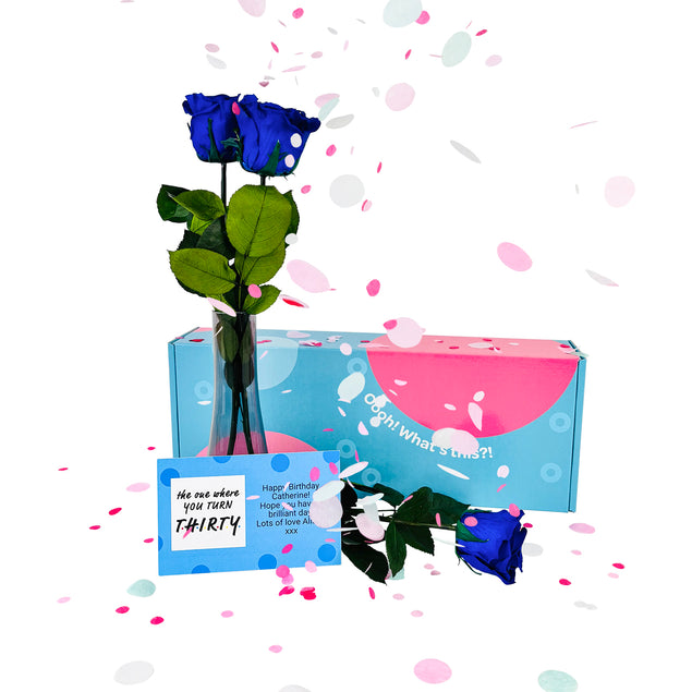Confetti-Exploding Eternity Rose Box - Blue