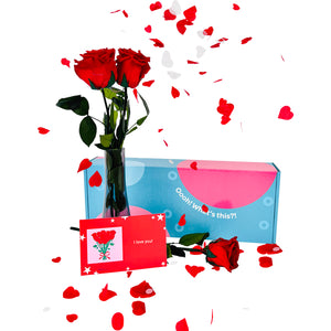3 Red Roses Box