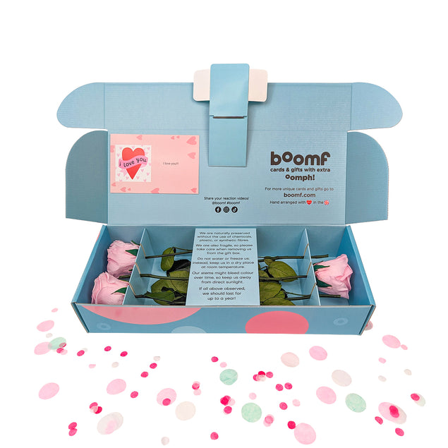 Confetti-Exploding Eternity Rose Box - Pink
