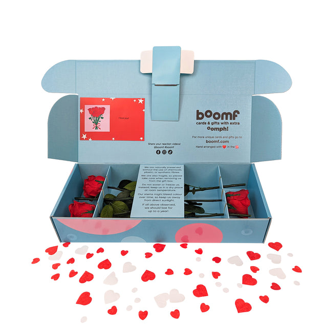 Confetti-Exploding Eternity Rose Box - Red