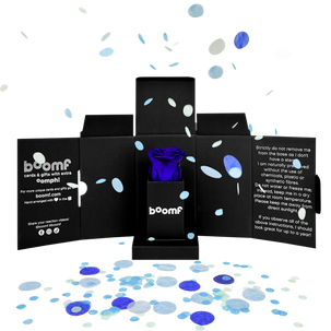 Confetti-Exploding Eternity Rose Head Box - Blue