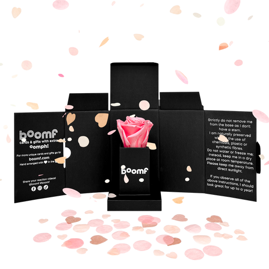 Confetti-Exploding Eternity Rose Head Box - Pink