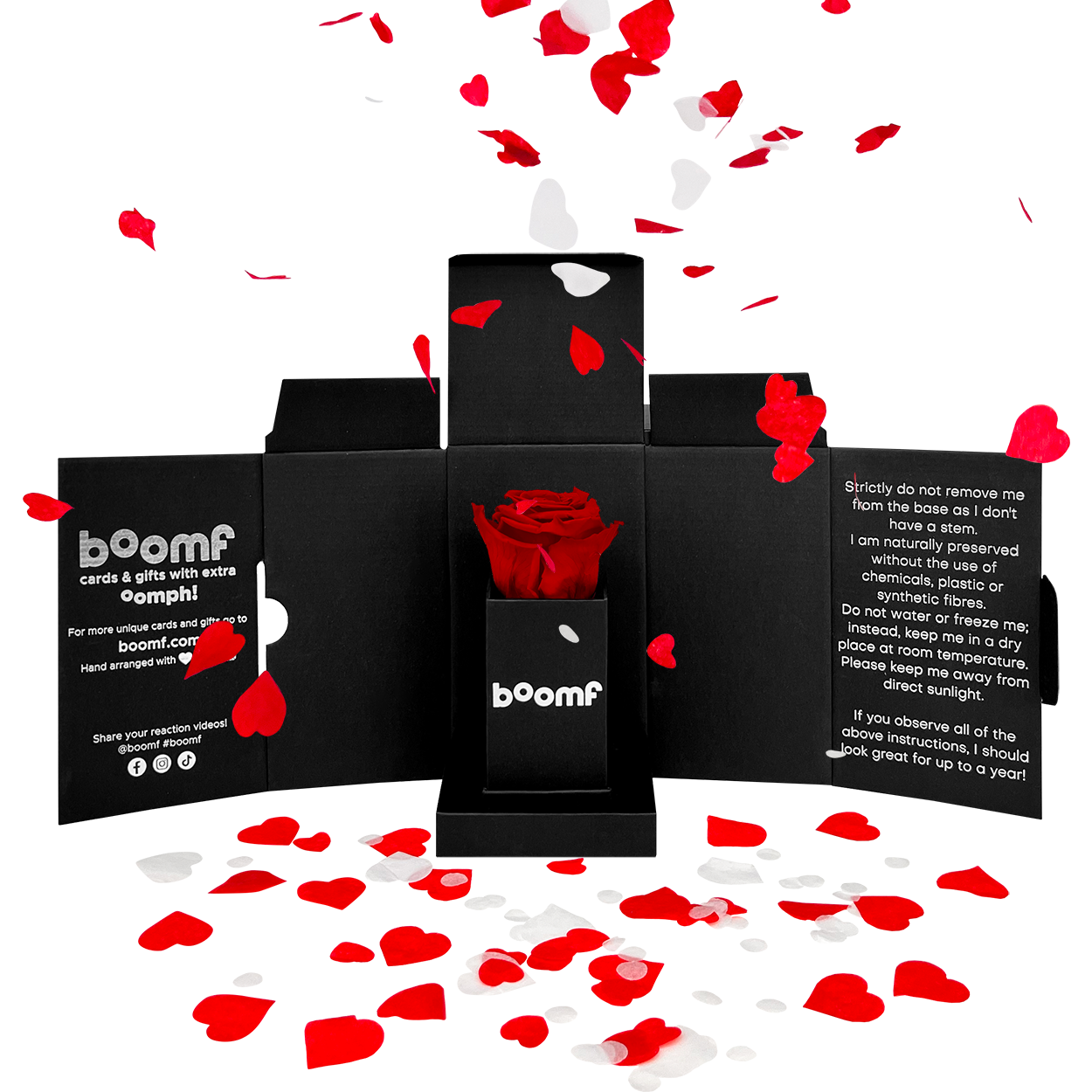 Exploding Red Rose Confetti-Exploding Eternity Rose Head Box - Red – Boomf