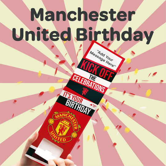 Manchester United Birthday Cannon Confetti Shooter Card