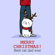 Merry Christmas Best Cat Dad Ever Confetti-exploding Greetings Card
