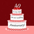 Ruby Cake Wedding Anniversary Confetti-exploding Greetings Card