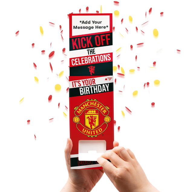 Manchester United Birthday Cannon Confetti Shooter Card