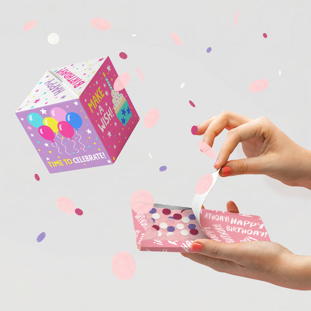 Twinkle Party Birthday Non-Personalised 5-Sided Confetti-exploding Greetings Card