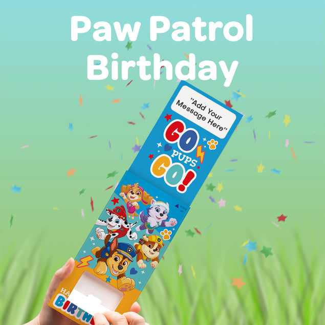 Paw Patrol Birthday Cannon Confetti Shooter Card