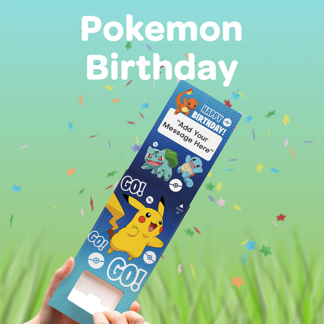 Pokemon Birthday Cannon Confetti Shooter Card
