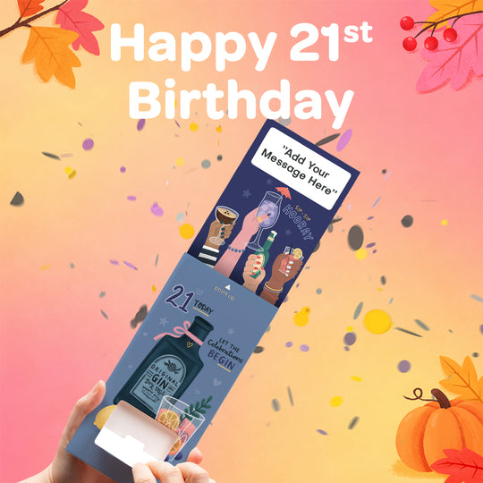 21st Birthday Cannon Confetti Shooter Card