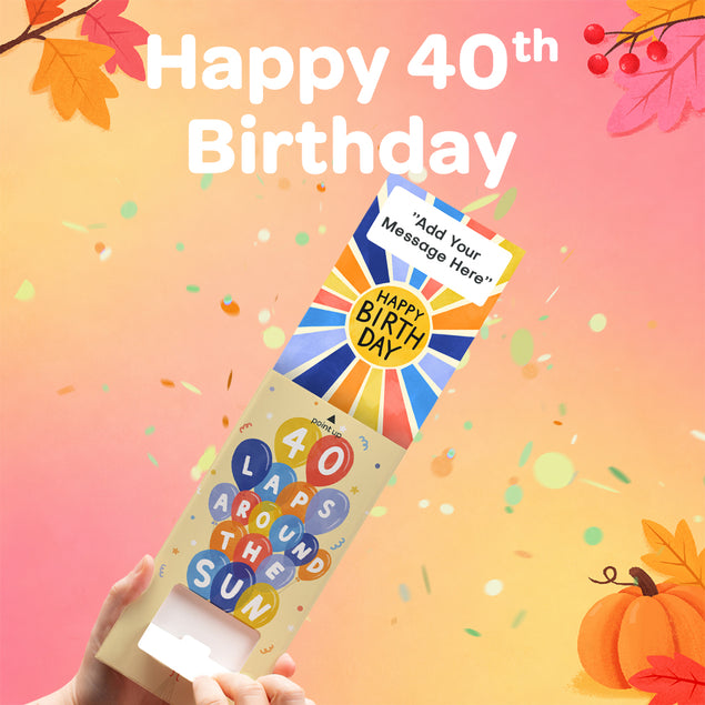 40th Birthday Cannon Confetti Shooter Card