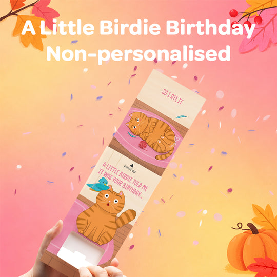 A Little Birdie Non-personalised Birthday Cannon Confetti Shooter Card