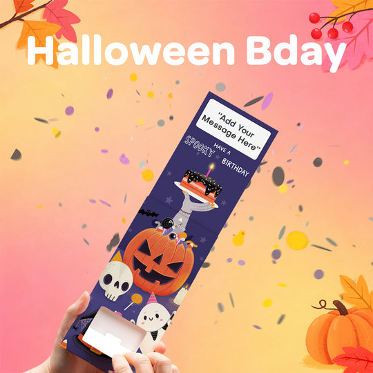 Halloween Birthday Cannon Confetti Shooter Card