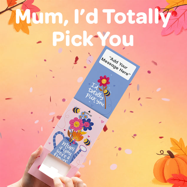 Mum Flowers Birthday Cannon Confetti Shooter Card
