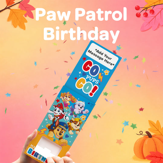 Paw Patrol Birthday Cannon Confetti Shooter Card