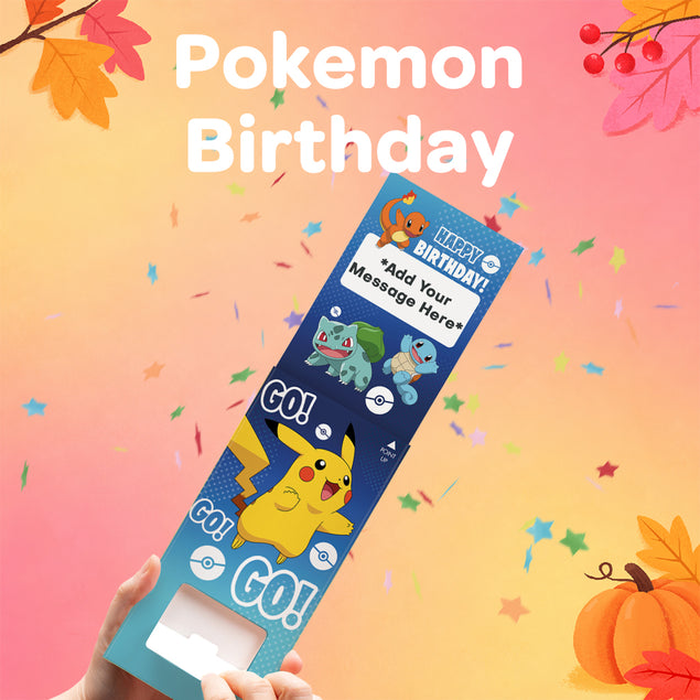 Pokemon Birthday Cannon Confetti Shooter Card
