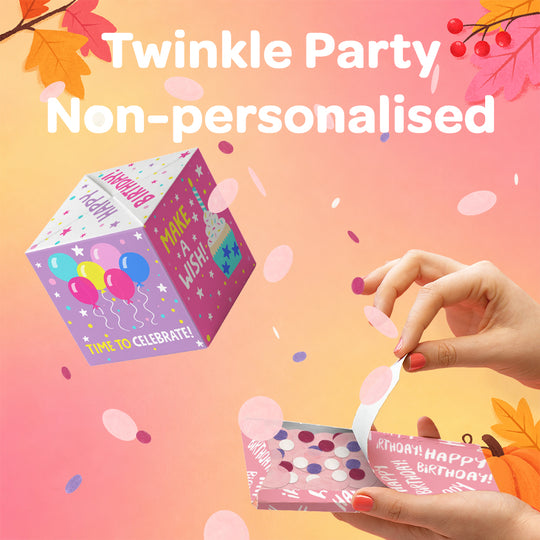 Twinkle Party Birthday Non-Personalised 5-Sided Confetti-exploding Greetings Card
