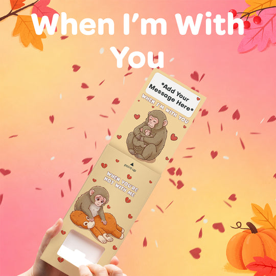 When I'm With You - Punch Monkey Cannon Confetti Shooter Card