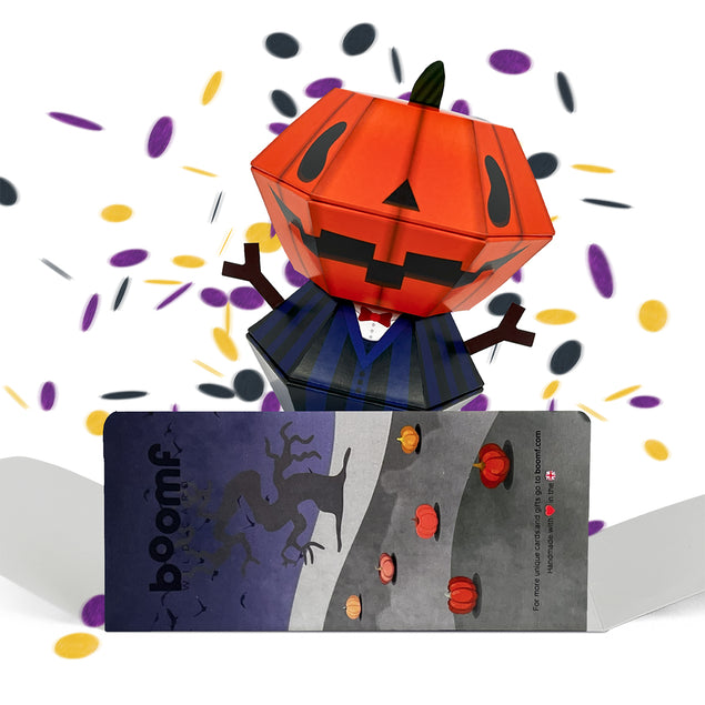 Halloween Jack Pumpkin 3D Pop-up Confetti Wild Card