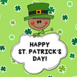 Cute Stickman St. Patrick's Day Confetti-exploding Greetings Card