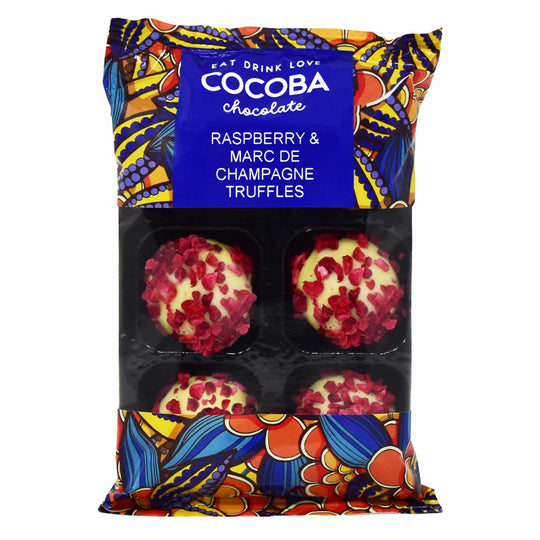 Cocoba - Raspberry & Marc Du Champagne Truffles 72g