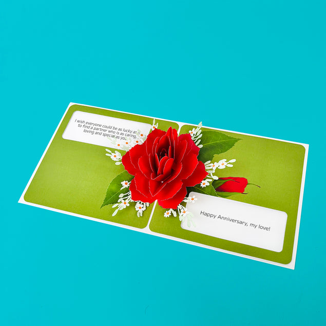 Red Rose 3D Pop-up Card