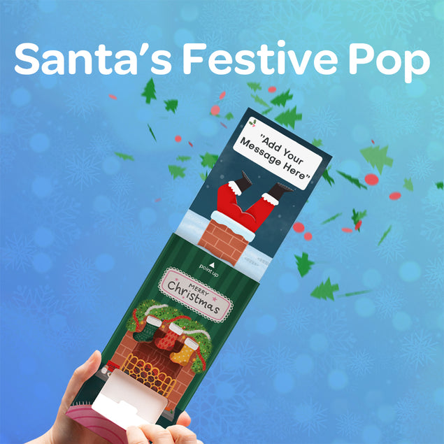 Santa's Festive Pop Cannon Confetti Shooter Card