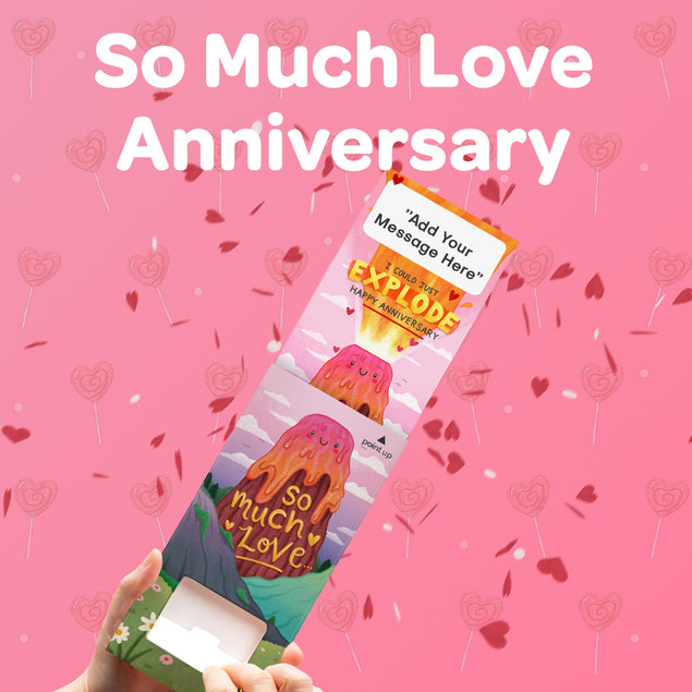 So Much Love Anniversary Cannon Confetti Shooter Card