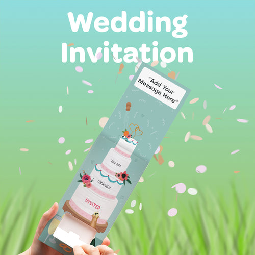 Wedding Invitation Cannon Confetti Shooter Card