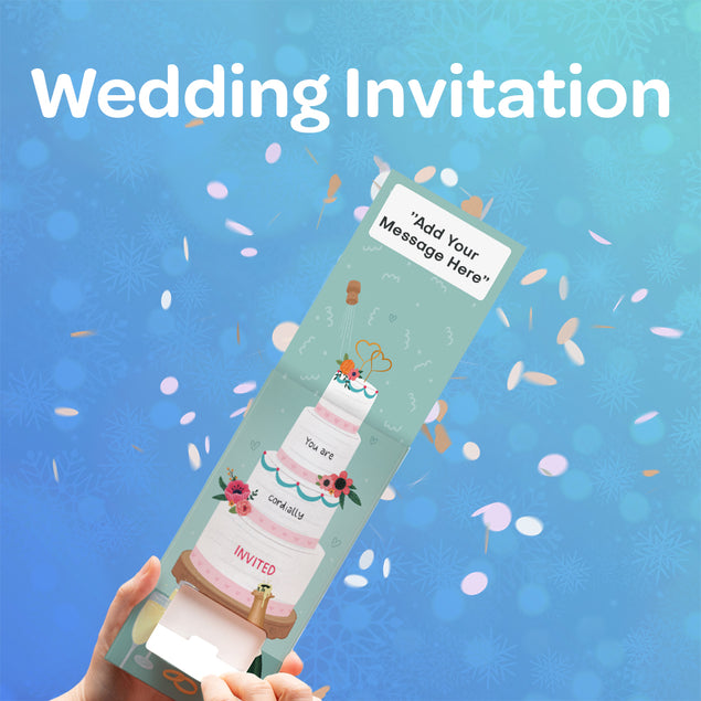 Wedding Invitation Cannon Confetti Shooter Card