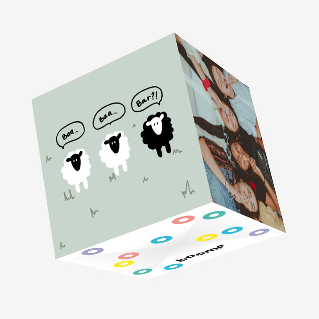 Baa Baa Bar Sheep Confetti-exploding Greetings Card