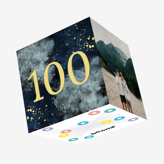 100th Birthday Abstract Design Confetti-exploding Greetings Card