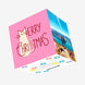 Merry Christmas Cat Pink Confetti-exploding Greetings Card