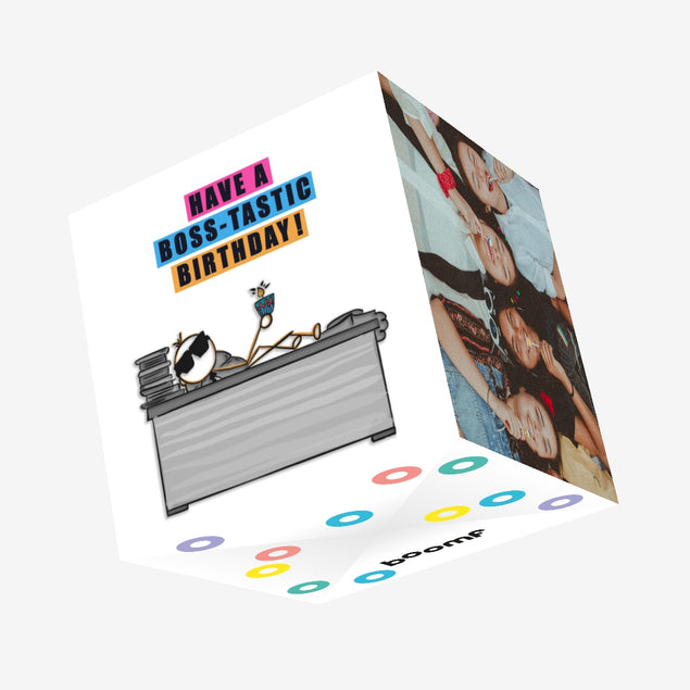 Happy A Boss-Tastic Birthday Confetti-exploding Greetings Card